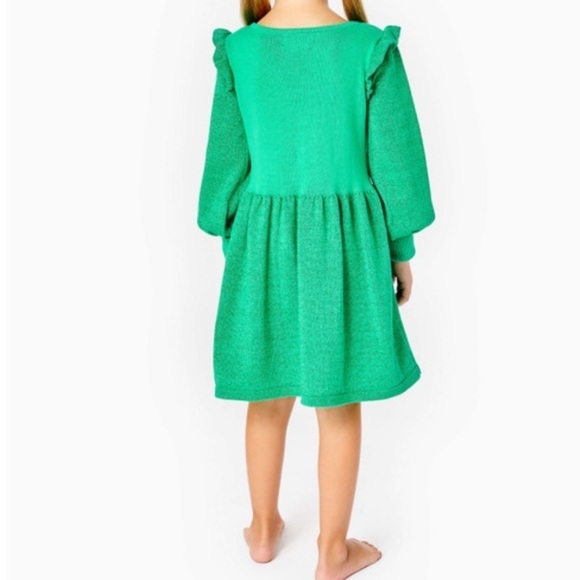 Lilly Pulitzer Caila Sweater Dress Botanical Green Metallic - Picture 4 of 8